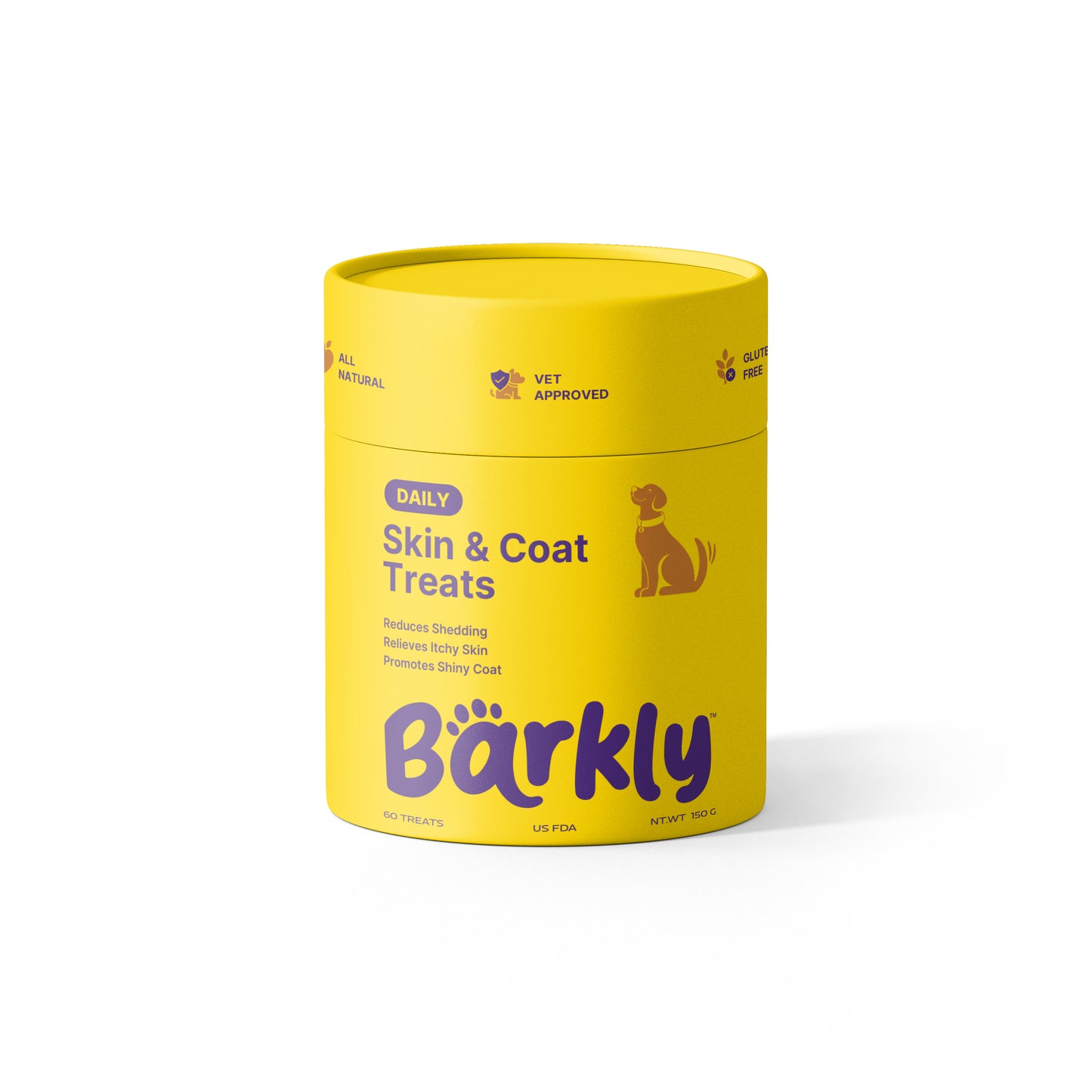 Barkly Skin & Coat Soft Treats for Dogs | Reduces Shedding & Supports Healthy Coat